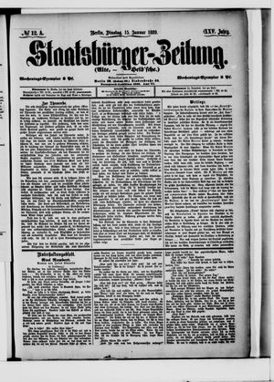 Staatsbürger-Zeitung vom 15.01.1889
