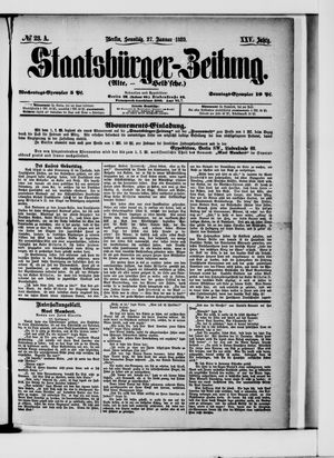 Staatsbürger-Zeitung vom 27.01.1889