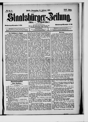 Staatsbürger-Zeitung on Feb 21, 1889