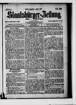 Staatsbürger-Zeitung vom 07.04.1889