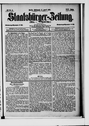 Staatsbürger-Zeitung on Apr 17, 1889