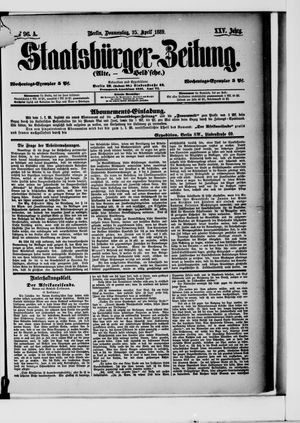 Staatsbürger-Zeitung on Apr 25, 1889