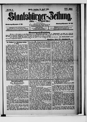Staatsbürger-Zeitung on Apr 28, 1889