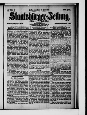 Staatsbürger-Zeitung on May 18, 1889