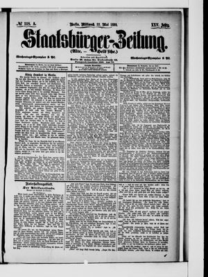 Staatsbürger-Zeitung vom 22.05.1889