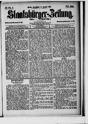 Staatsbürger-Zeitung on Aug 17, 1889
