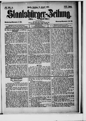 Staatsbürger-Zeitung on Aug 18, 1889