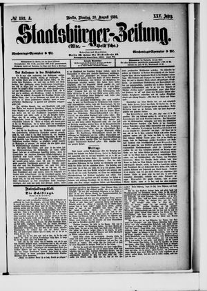 Staatsbürger-Zeitung on Aug 20, 1889