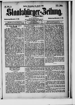 Staatsbürger-Zeitung on Aug 22, 1889