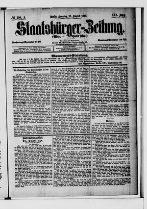 Staatsbürger-Zeitung on Aug 25, 1889