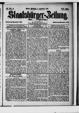 Staatsbürger-Zeitung vom 11.09.1889