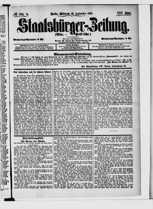 Staatsbürger-Zeitung vom 25.09.1889