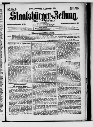 Staatsbürger-Zeitung vom 26.09.1889