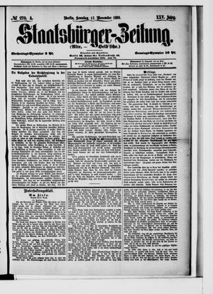 Staatsbürger-Zeitung vom 17.11.1889