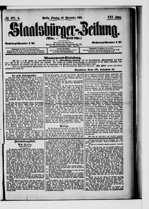 Staatsbürger-Zeitung vom 26.11.1889