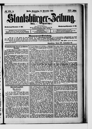 Staatsbürger-Zeitung vom 28.11.1889