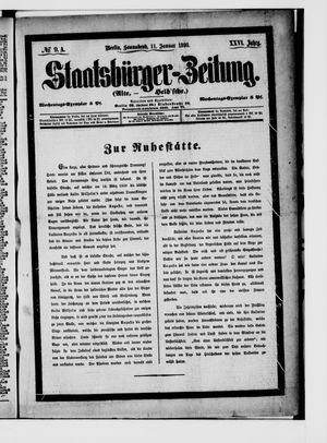 Staatsbürger-Zeitung vom 11.01.1890