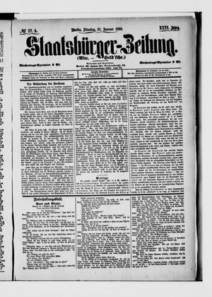 Staatsbürger-Zeitung vom 21.01.1890
