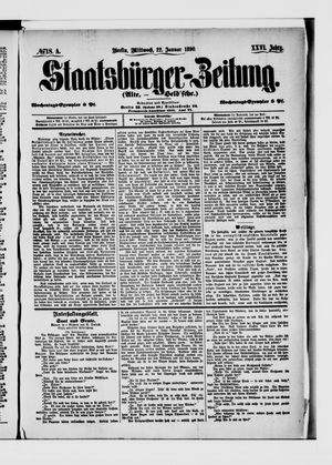 Staatsbürger-Zeitung vom 22.01.1890