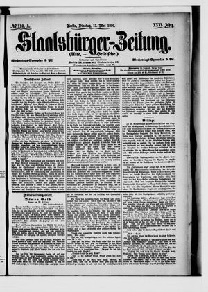 Staatsbürger-Zeitung on May 13, 1890