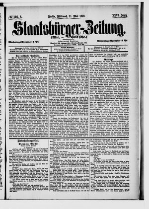 Staatsbürger-Zeitung on May 21, 1890