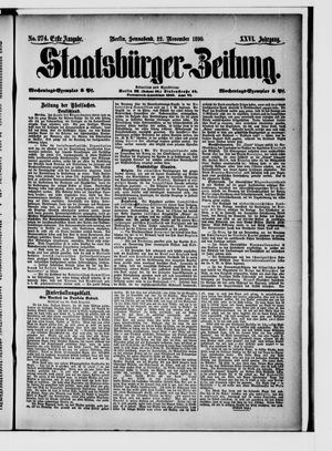 Staatsbürger-Zeitung vom 22.11.1890