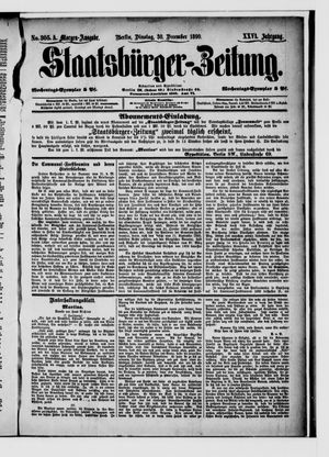 Staatsbürger-Zeitung on Dec 30, 1890