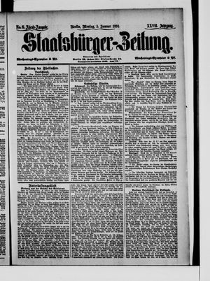Staatsbürger-Zeitung vom 05.01.1891