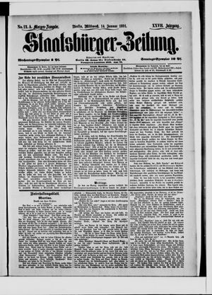 Staatsbürger-Zeitung vom 14.01.1891