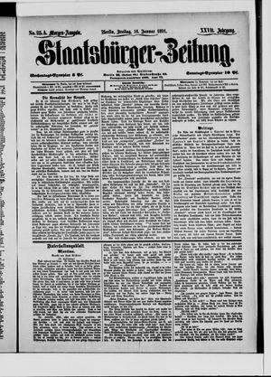 Staatsbürger-Zeitung on Jan 16, 1891
