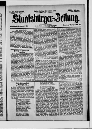 Staatsbürger-Zeitung on Jan 16, 1891