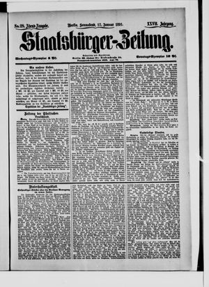 Staatsbürger-Zeitung on Jan 17, 1891