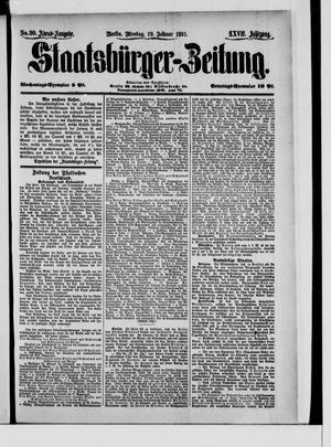 Staatsbürger-Zeitung vom 19.01.1891