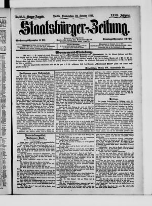 Staatsbürger-Zeitung vom 22.01.1891