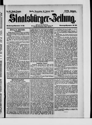 Staatsbürger-Zeitung on Jan 22, 1891