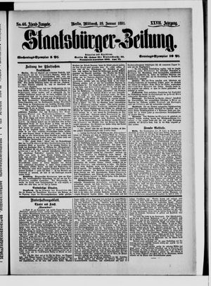 Staatsbürger-Zeitung on Jan 28, 1891