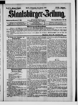 Staatsbürger-Zeitung vom 29.01.1891