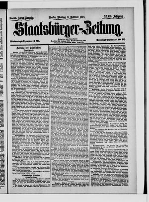 Staatsbürger-Zeitung on Feb 2, 1891