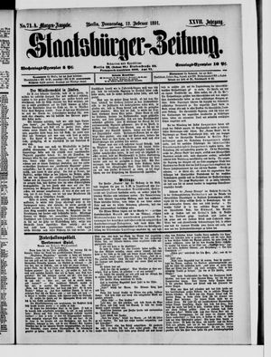 Staatsbürger-Zeitung on Feb 12, 1891
