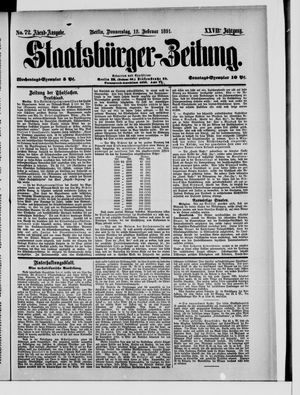 Staatsbürger-Zeitung on Feb 12, 1891