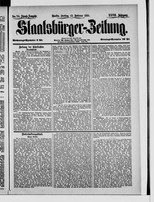 Staatsbürger-Zeitung vom 13.02.1891