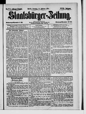 Staatsbürger-Zeitung on Feb 15, 1891