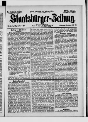 Staatsbürger-Zeitung on Feb 18, 1891