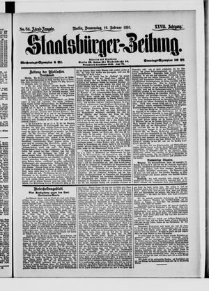 Staatsbürger-Zeitung on Feb 19, 1891