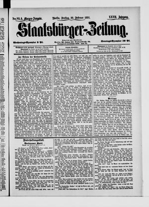 Staatsbürger-Zeitung on Feb 20, 1891