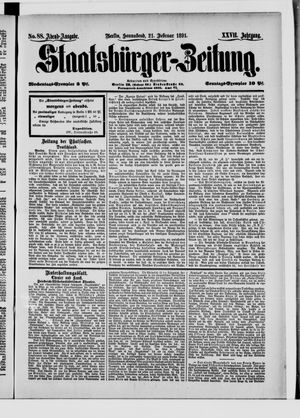 Staatsbürger-Zeitung on Feb 21, 1891