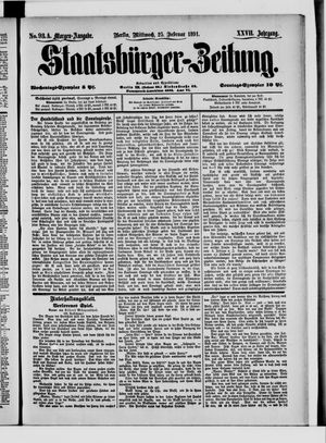 Staatsbürger-Zeitung on Feb 25, 1891