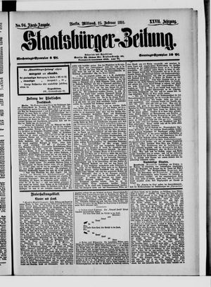 Staatsbürger-Zeitung on Feb 25, 1891