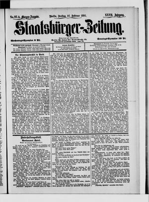 Staatsbürger-Zeitung vom 27.02.1891