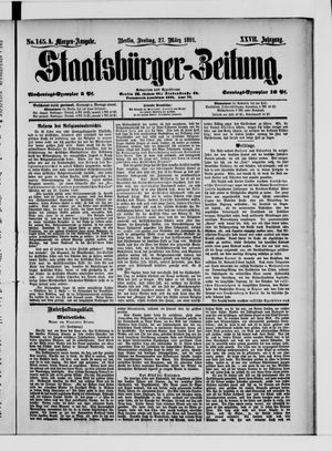 Staatsbürger-Zeitung vom 27.03.1891